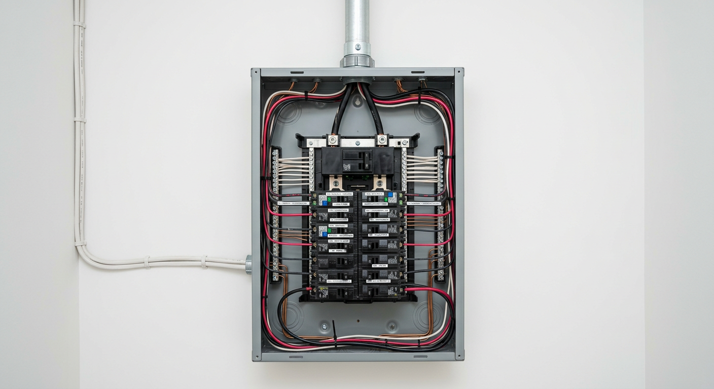 Completed 200 amp electrical panel used in Canadian capacity planning